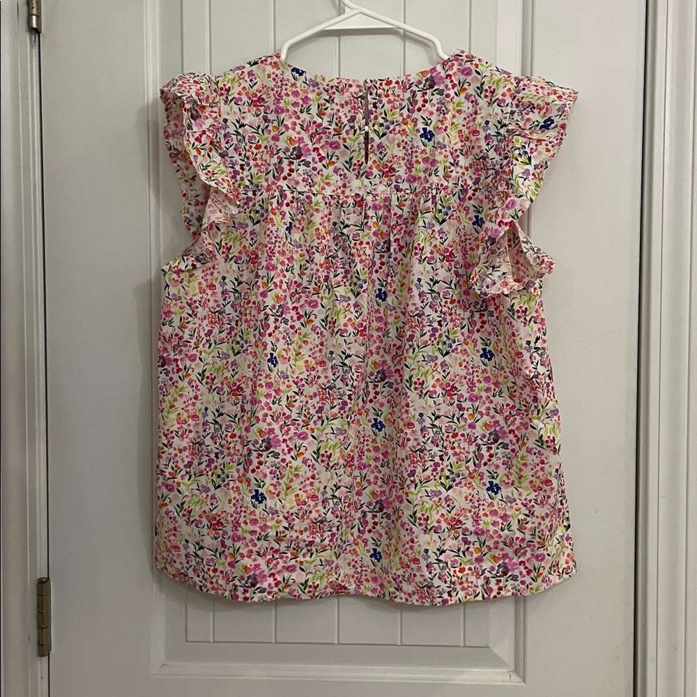 THML Floral pink Top with lots of color Accents large NWOT - Picture 5 of 5